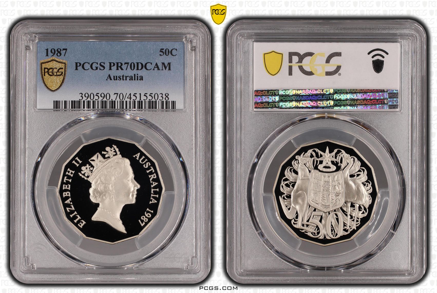 1987 Australia Fifty Cent, 50c PCGS - PR70DCAM POP 11/0 -038