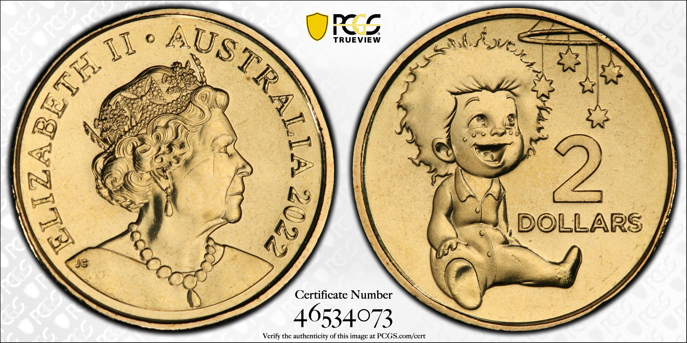 Elizabeth II, Indigenous Baby - Baby Set, Two Dollar, 2022, PCGS MS68