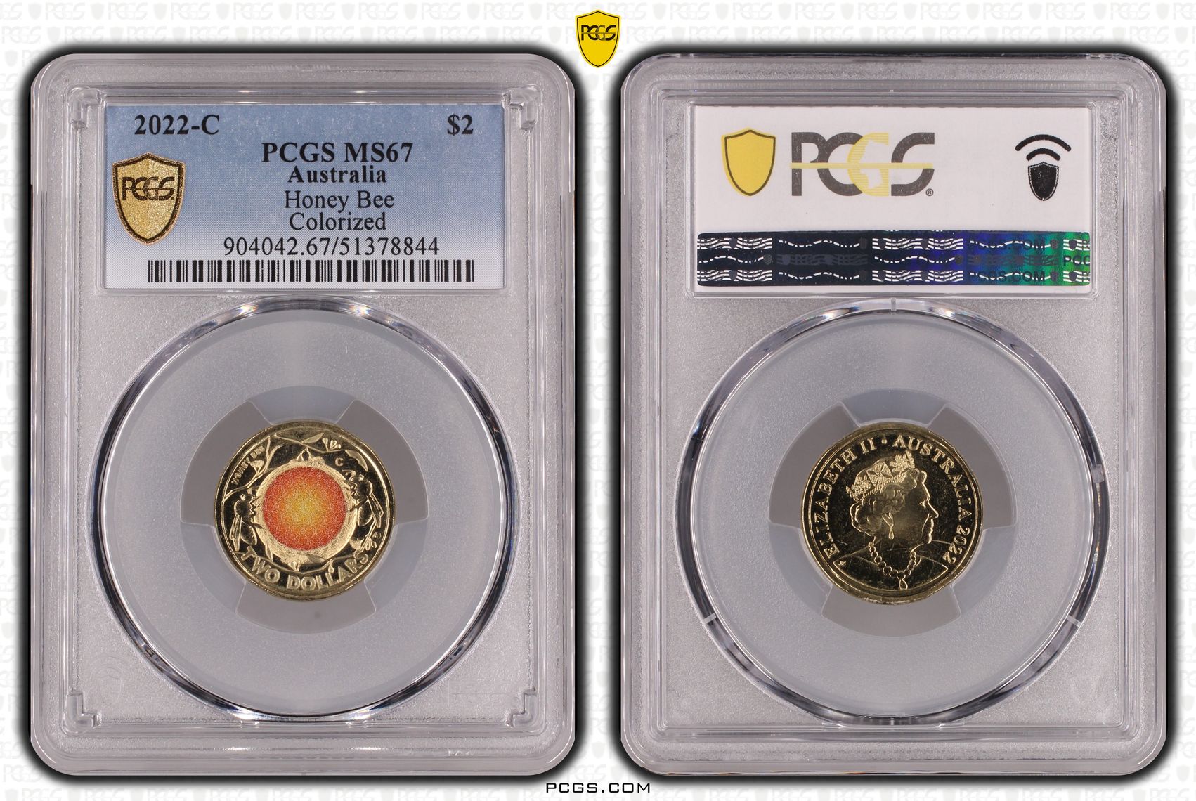 Honey Bee Colorized, Two Dollar, 2022-C, PCGS MS67