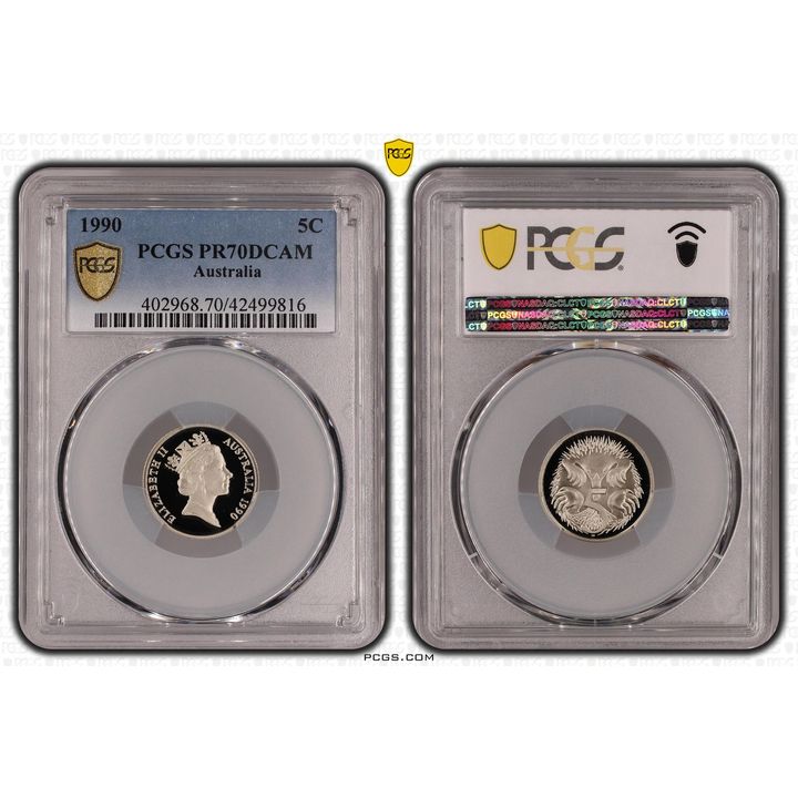 Elizabeth II, Five Cent, PR70DCAM , 1990 PCGS POP - 22/0