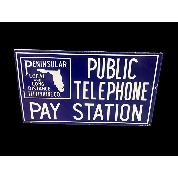 Florida Public Telephone Pay Station Flange Sign