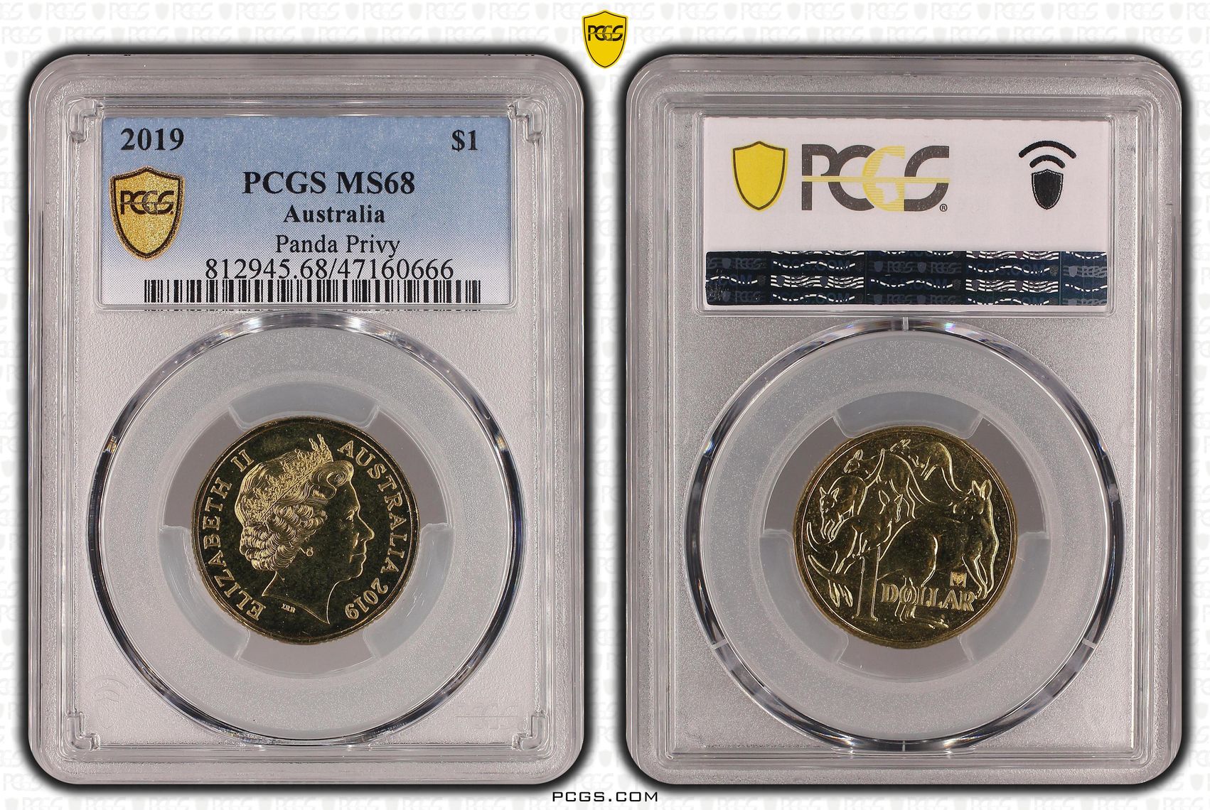 277 · Panda Privy Al-Bronze, POP 1/0, One Dollar, 2019, PCGS MS68