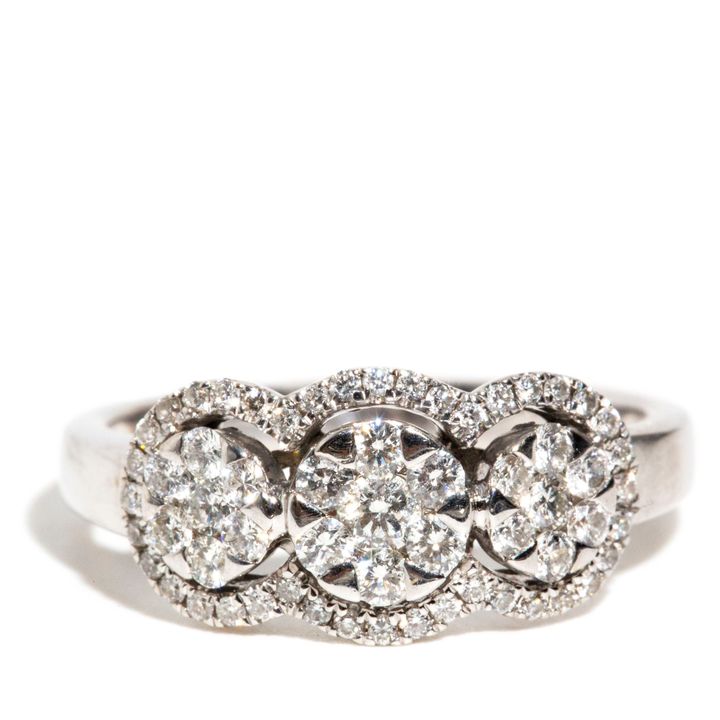 0.61 Carat Diamond 18ct Gold Cluster Ring,