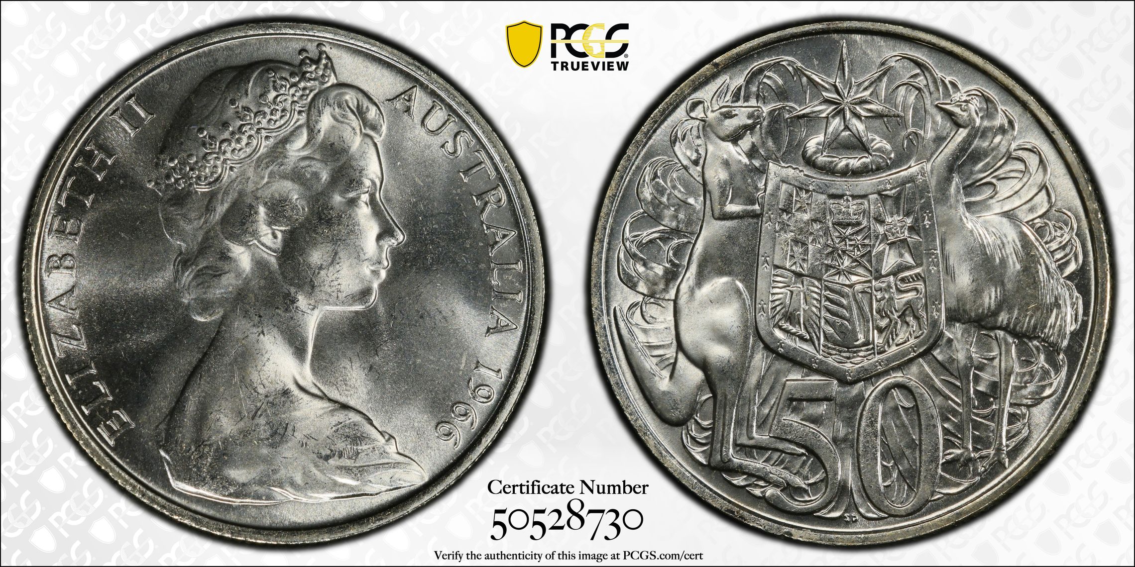 Fifty Cent, 1966, PCGS MS64
