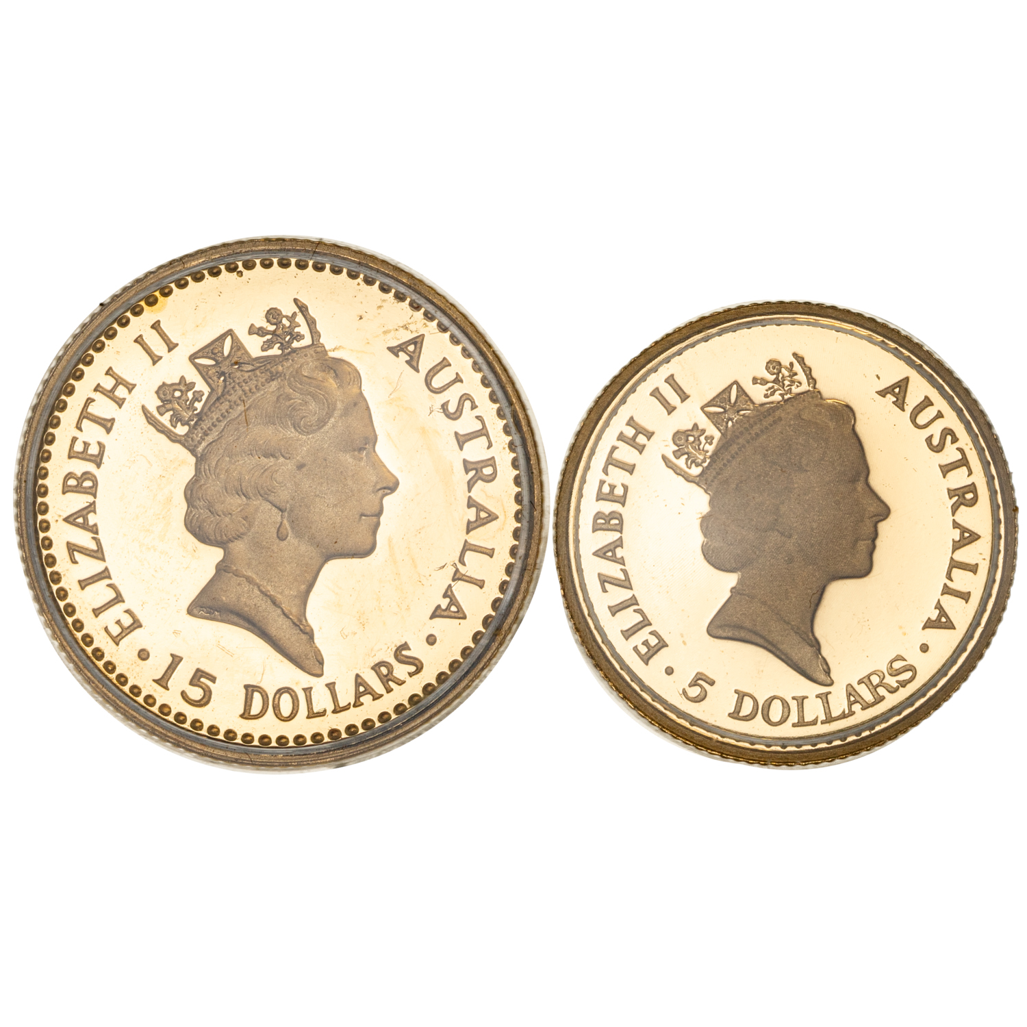 Elizabeth II, Perth Mint, Five Dollars - Fifteen Dollars, 1989 - 1991, FDC