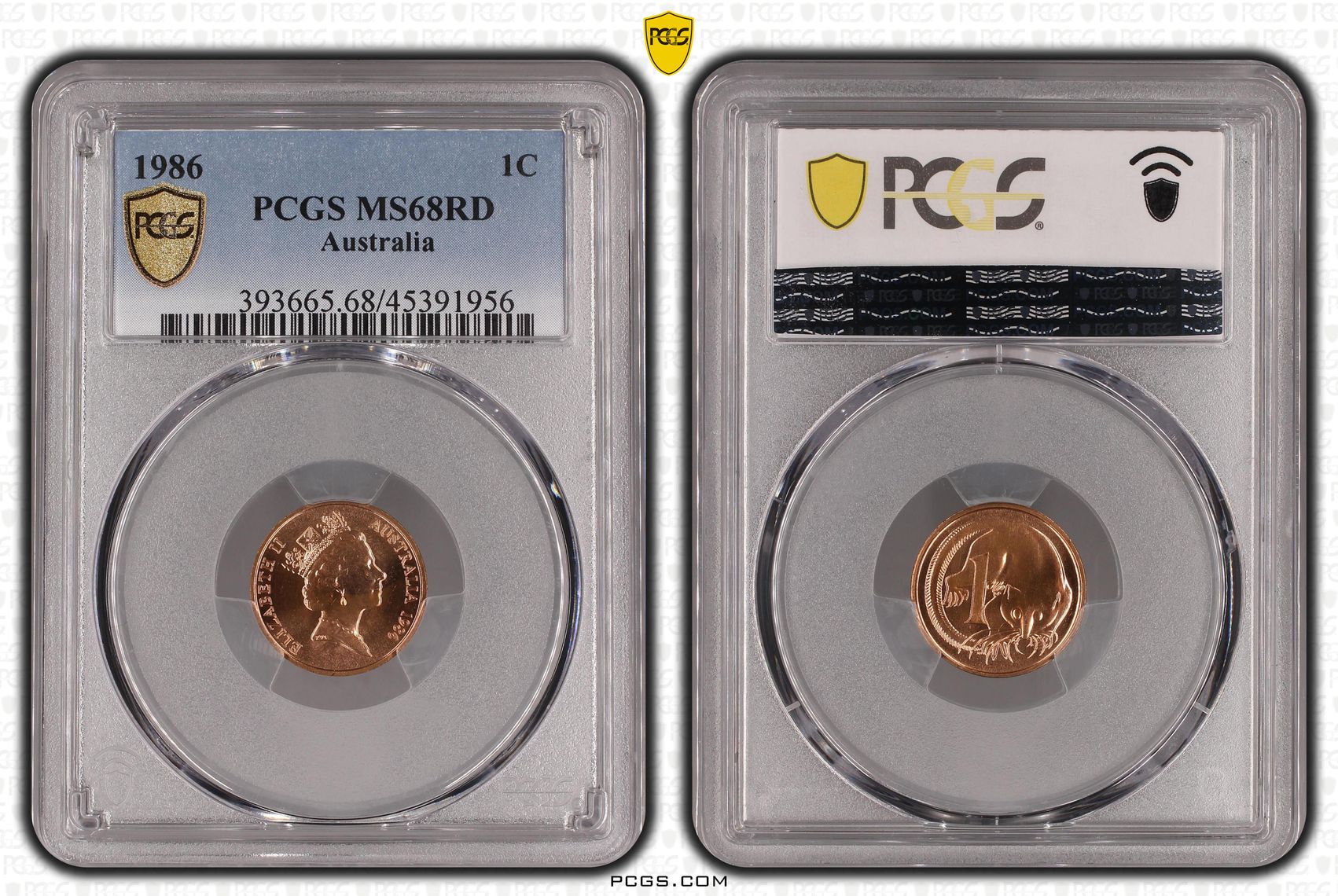 One Cent, 1986, PCGS MS68RD