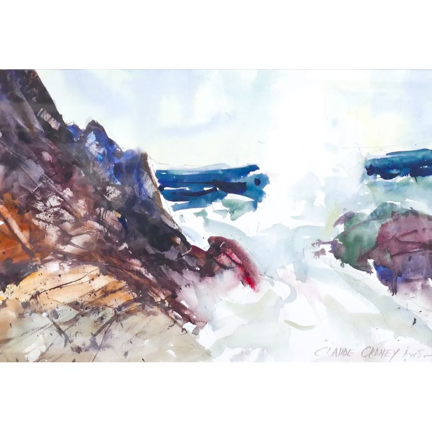 Claude Croney ''Seascape'' Watercolor Framed 19''x23''