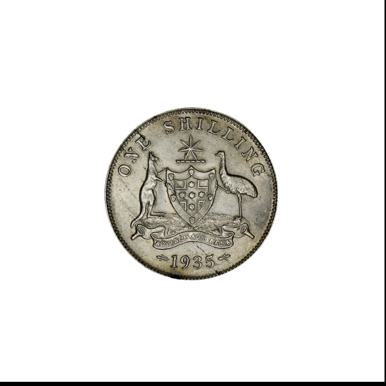 1013. · George V, Shilling, 1935, UNC