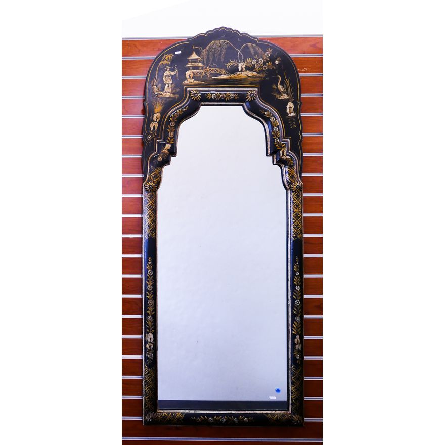 LaBarge Chinoiserie Trumeau Mirror- 58x24''