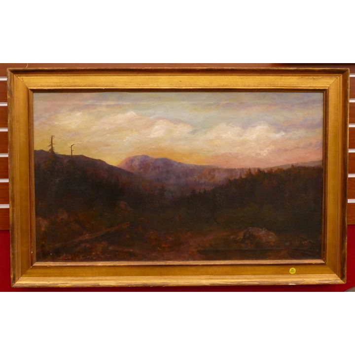 Antique Western Landscape Oil Painting Framed- 25x39''