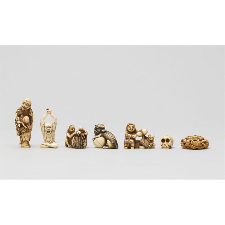 A group of seven netsuke. 19th century