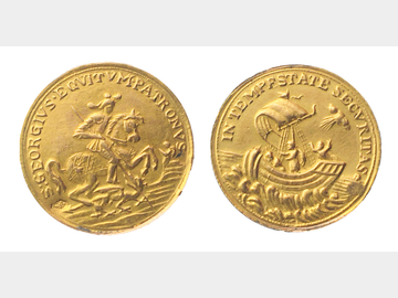 Hungarian Gold Hammered Ducat Medalle.