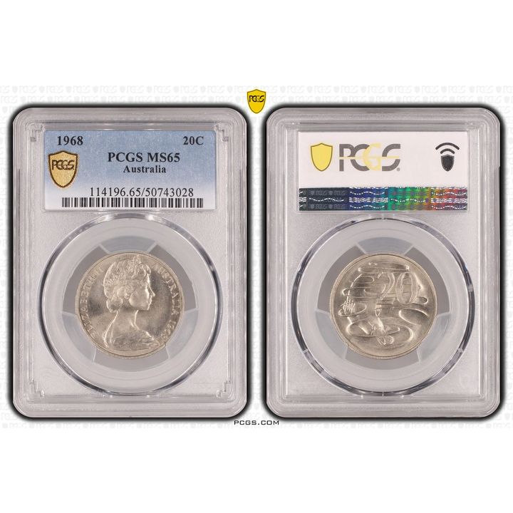 Twenty Cent, 1968, PCGS MS65