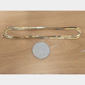 20" 14K 585 Solid Gold Vintage Flat rope necklace