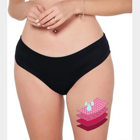 PERIOD SWIMWEAR LEAKPROOF BIKINI BOTTOMS - MID WAISTED SWIM BOTTOMS FOR TEENS, GIRLS, WOMEN SEAMLESS COMFORTABLE BLACK-XL, X-LARGE