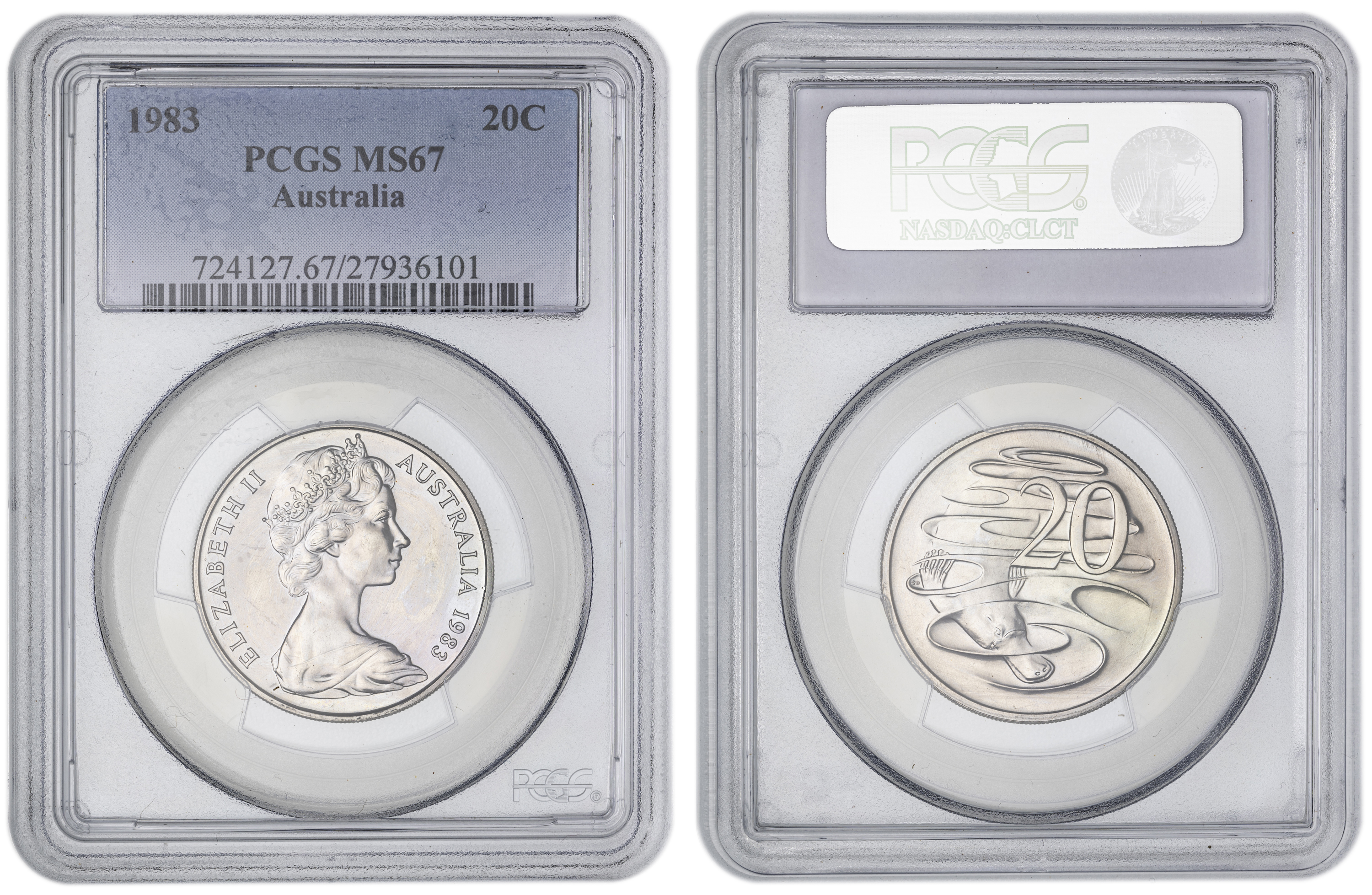 , Twenty Cent, 1983, PCGS MS67