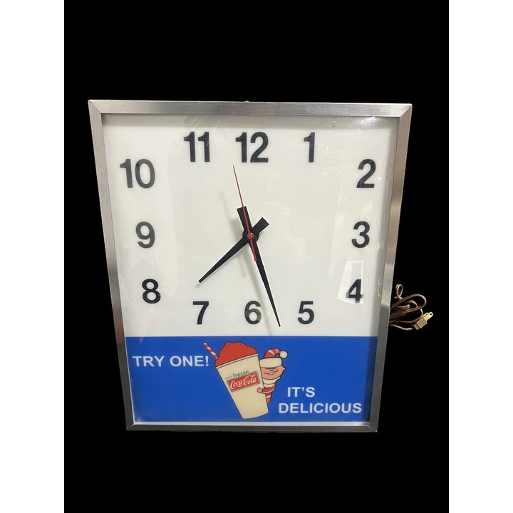 Coca Cola Coke Try One It's Delicious Light Up Soda Clock