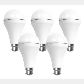 Five Loadshedding LED 20W Rechargeable Bulbs with Battery Bayonet | NOT TESTED