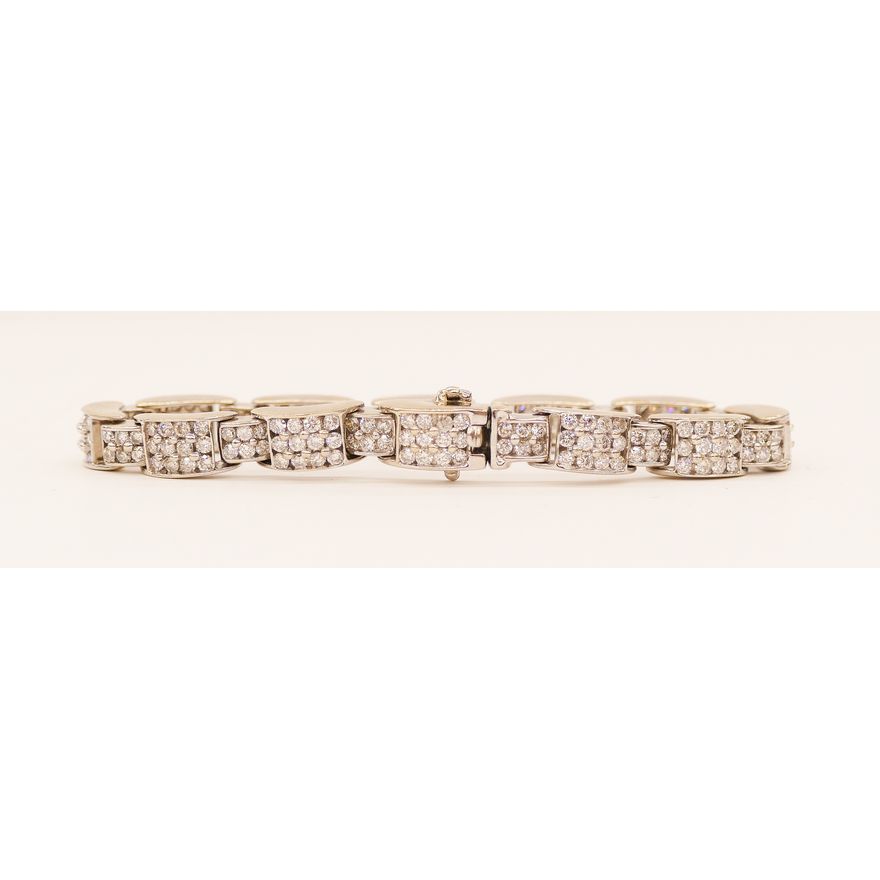 Lady's 7.25ctw Diamond 14k White Gold Cocktail Bracelet