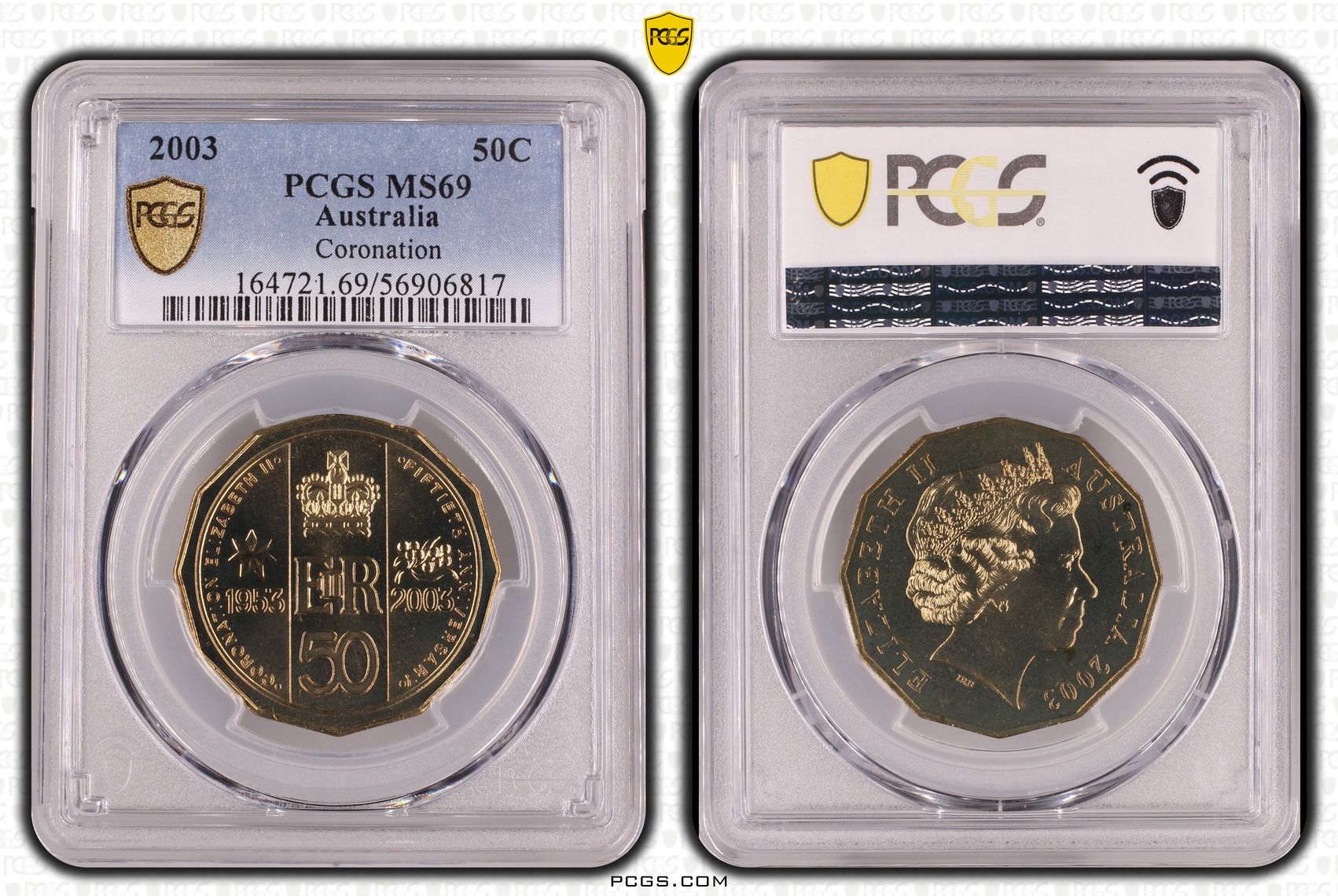 Coronation, Fifty Cent, 2003, PCGS MS69