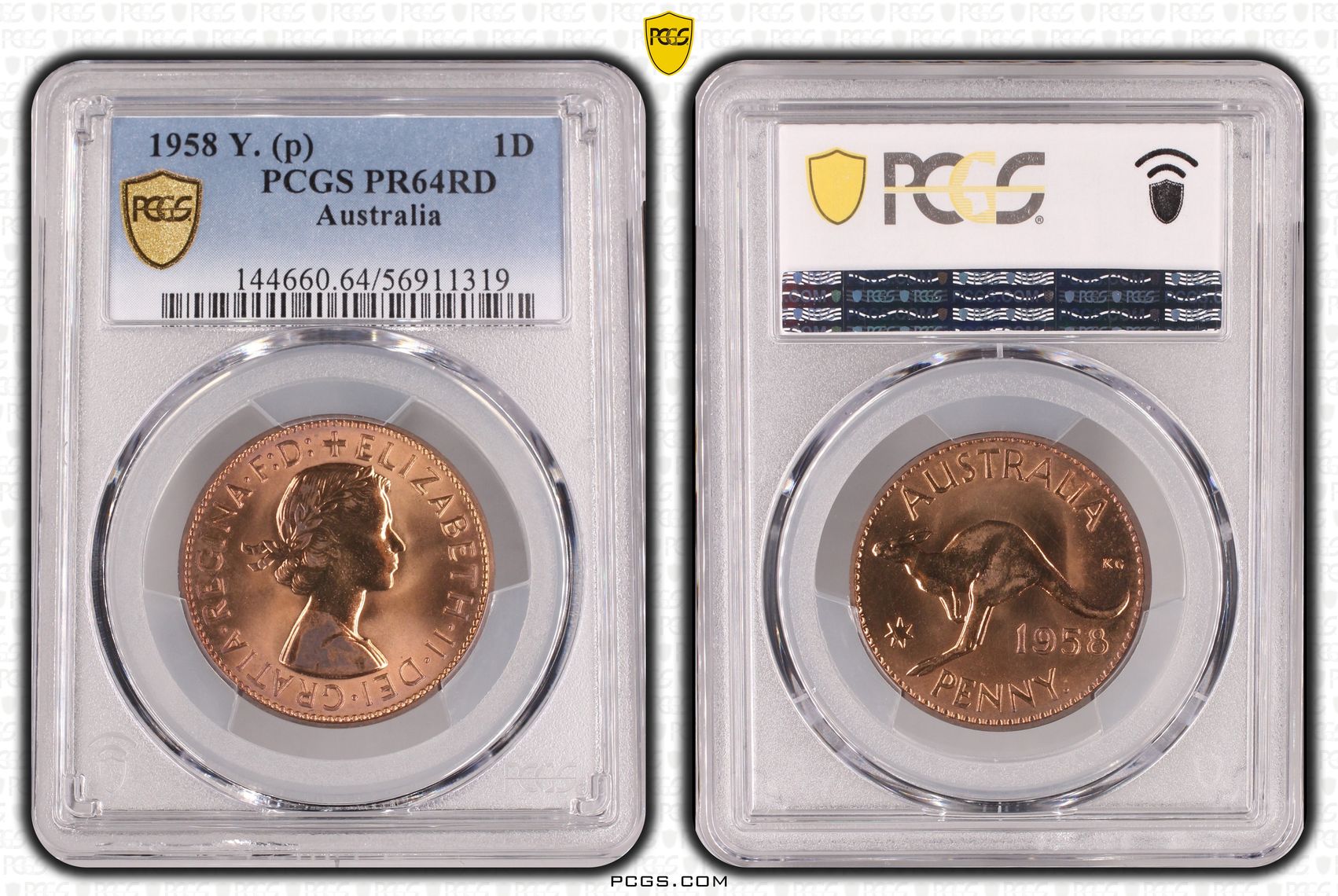 Penny, 1958, PCGS PR64RD