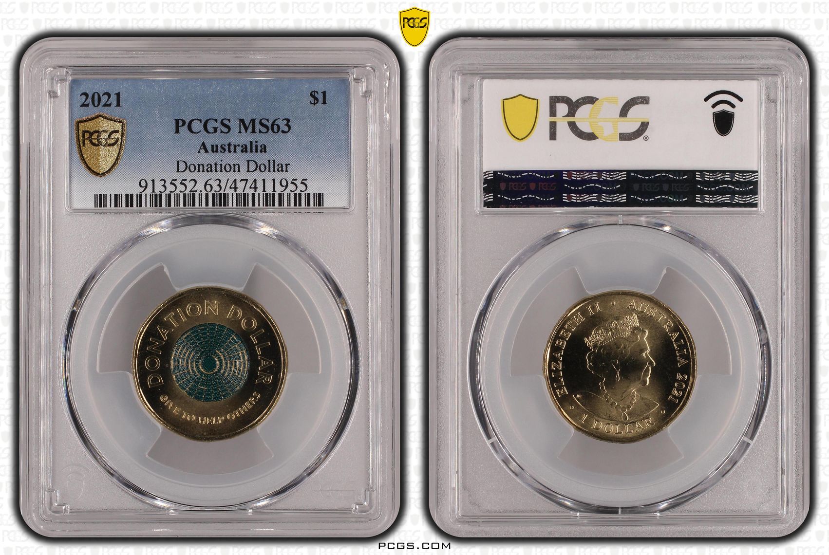 Donation Dollar Colorized, One Dollar, 2021, PCGS MS63