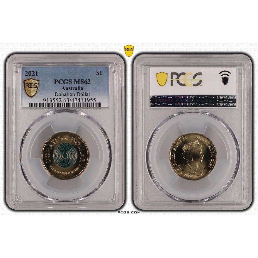 Donation Dollar Colorized, One Dollar, 2021, PCGS MS63
