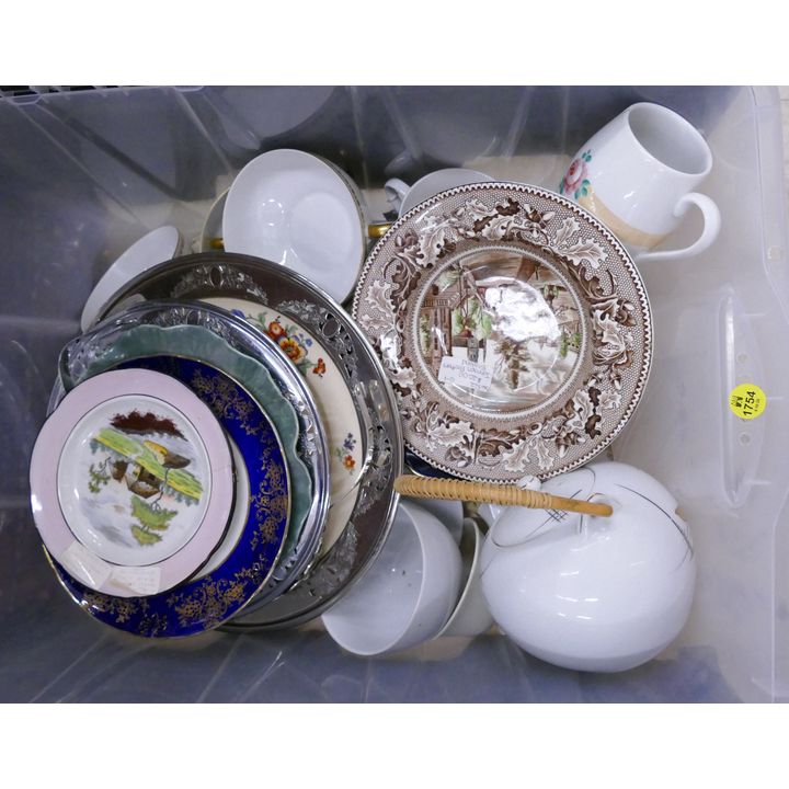 Tote Old Porcelain Plates Etc