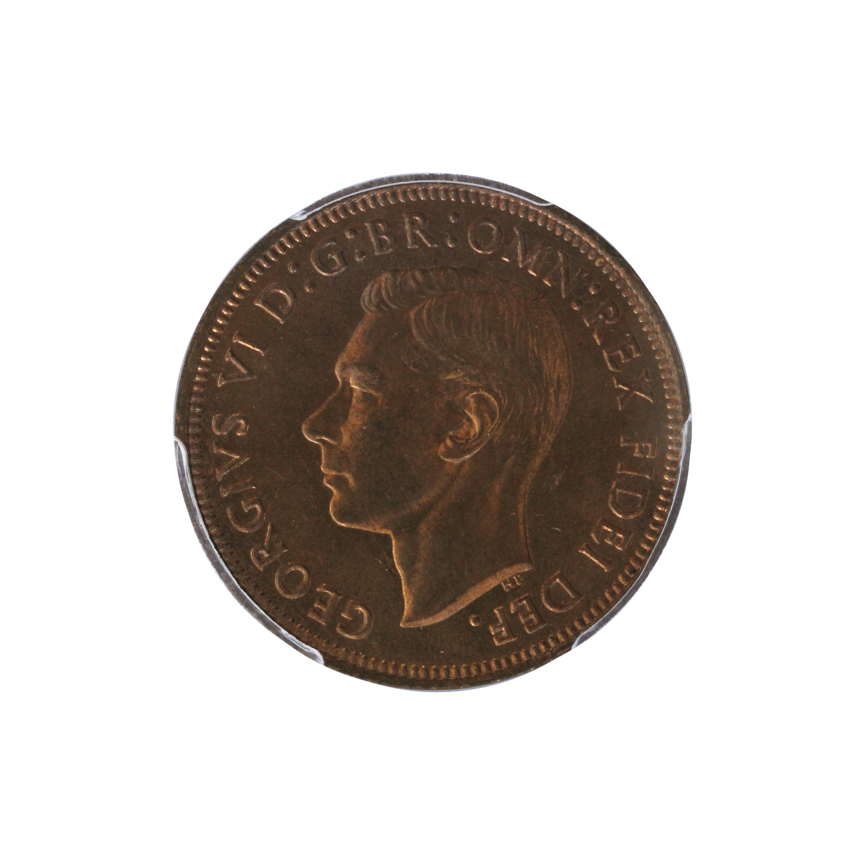 George VI, Halfpenny, 1951-PL, MS 66 RD