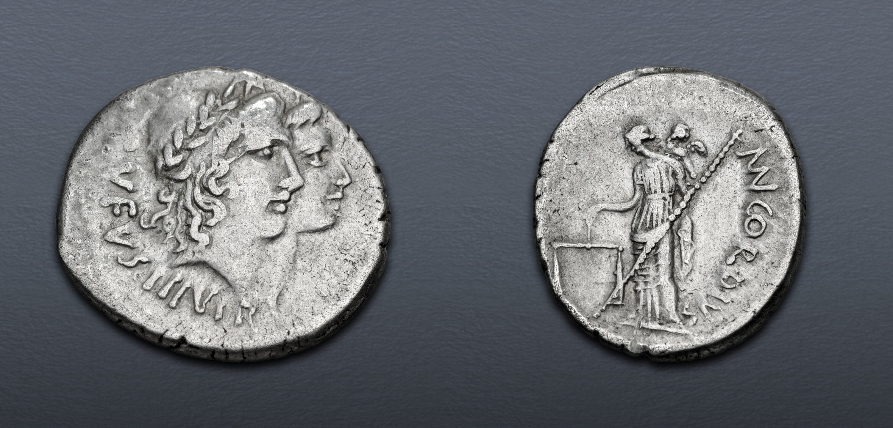 Moneyer issues of Imperatorial Rome. Mn. Cordius Rufus. 46 BC. AR ...