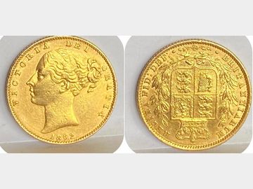 1862 VICTORIA SHIELD GOLD SOVEREIGN