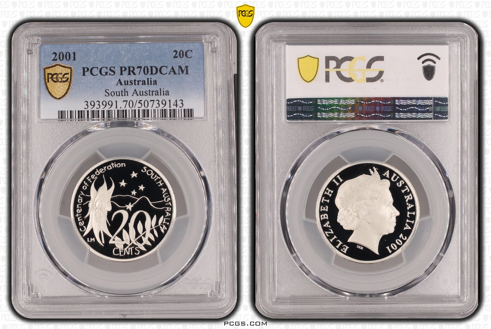 South Australia, Twenty Cent, 2001, PCGS PR70DCAM