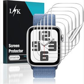 L K 6 PACK SCREEN PROTECTOR DESIGNED FOR APPLE WATCH 40MM SERIES 6 5 4 SE / 38MM SERIES 3 2, MAX COVERAGE, BUBBLE FREE FLEXIBLE SO