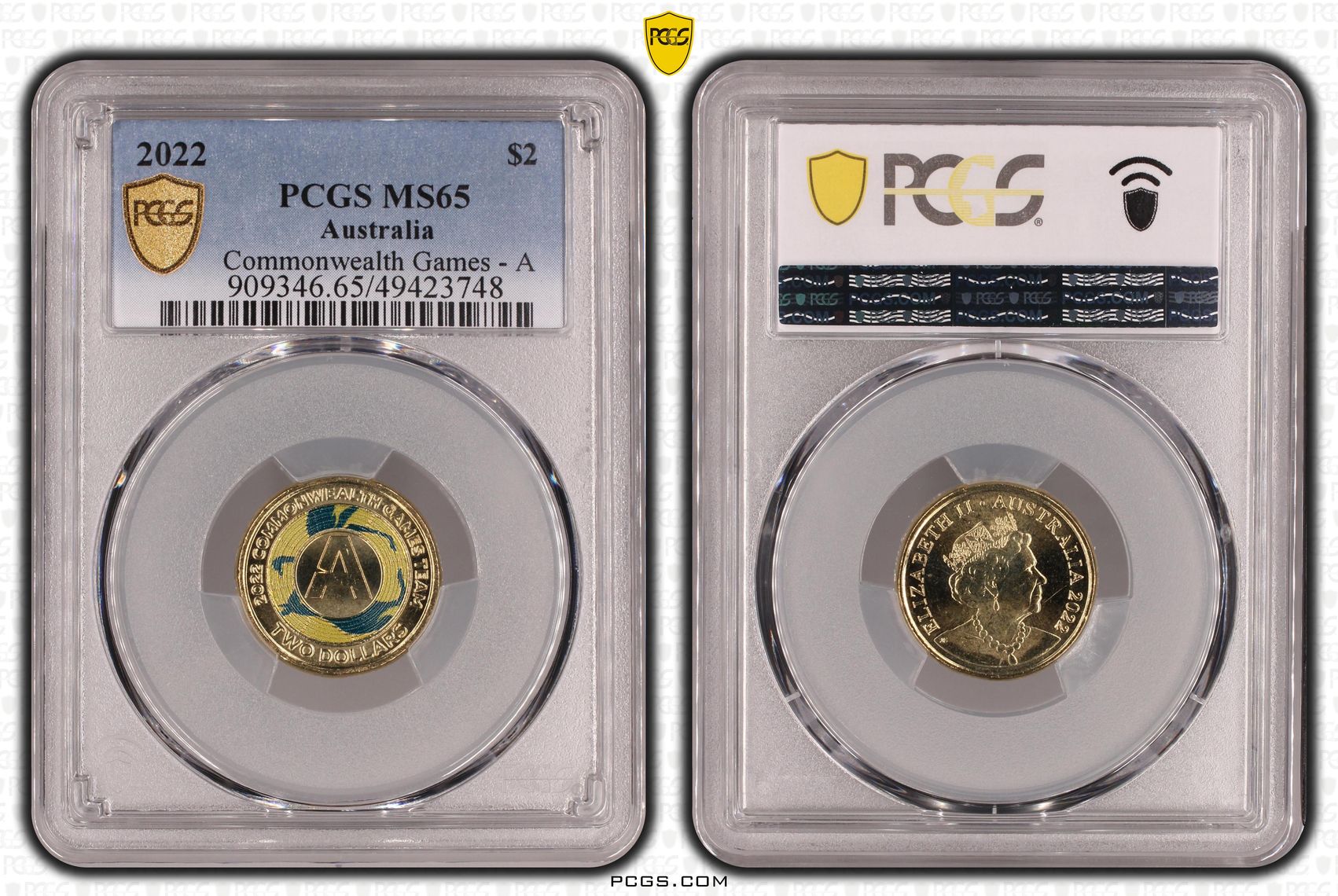 Commonwealth Games - A , Two Dollar, 2022, PCGS MS65
