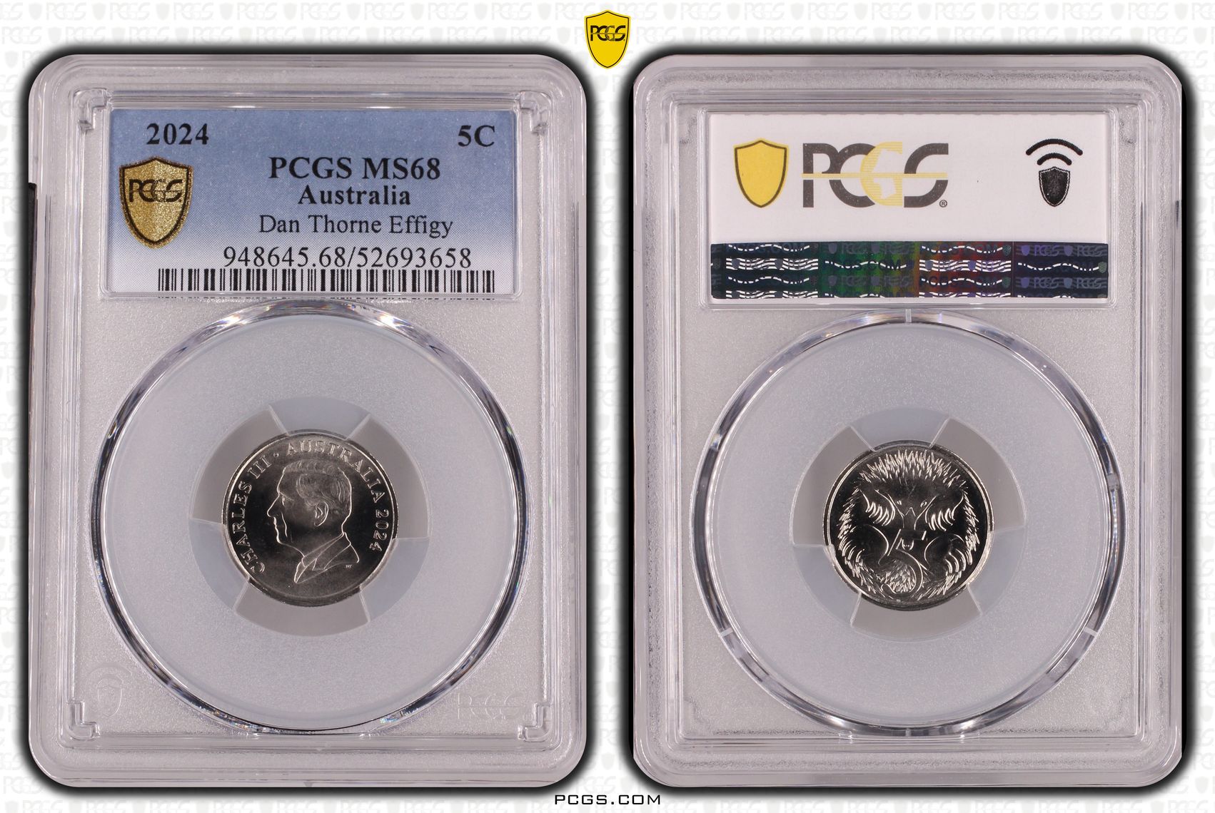 Dan Thorne Effigy, Five Cent, 2024, PCGS MS68