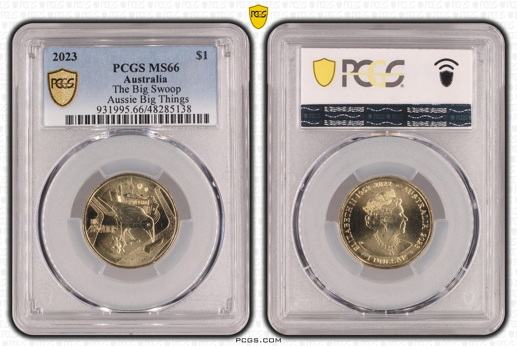 The Big Swoop Aussie Big Things, One Dollar, 2023, PCGS MS66