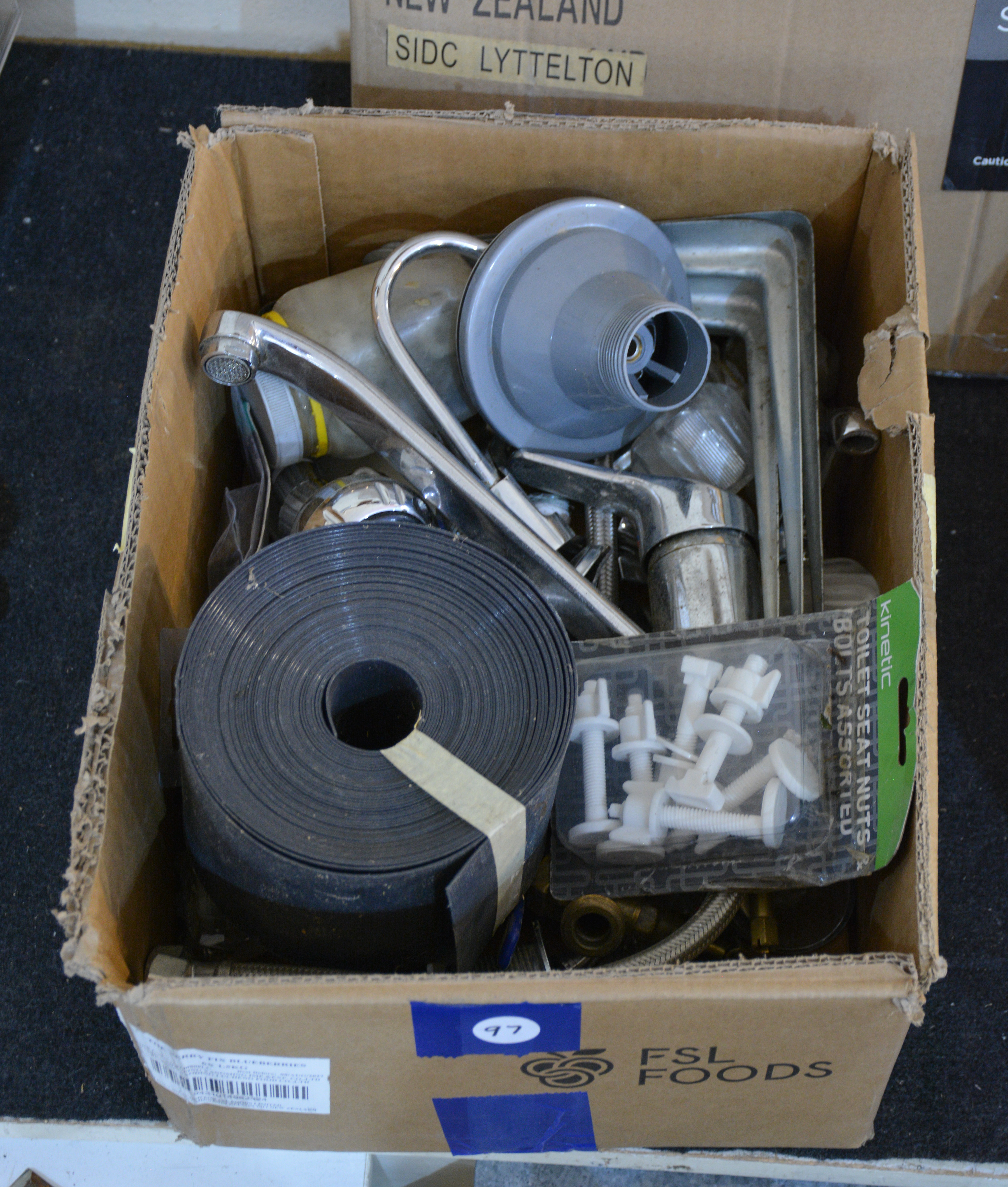 Box of Plumbing Parts and Accessories — sold at auction in New Zealand for $15