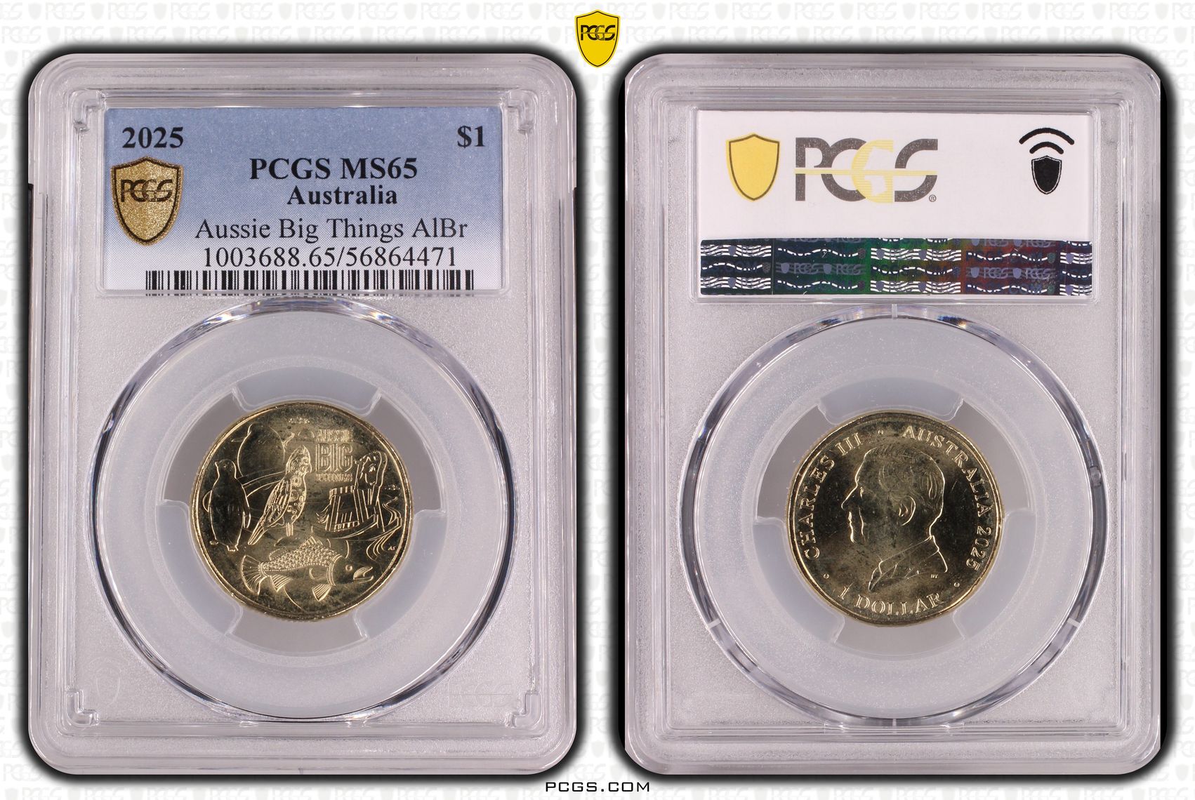 Aussie Big Things AlBr T-2, One Dollar, 2025, MS65