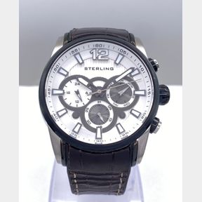 Mens Sterling White and grey multifunction watch/45mm case size - 50693/197
