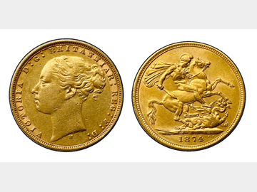 1874 MELBOURNE MINT YOUNG HEAD SOVEREIGN