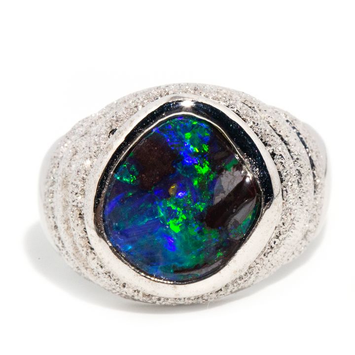 Australian Boulder Opal Ring,