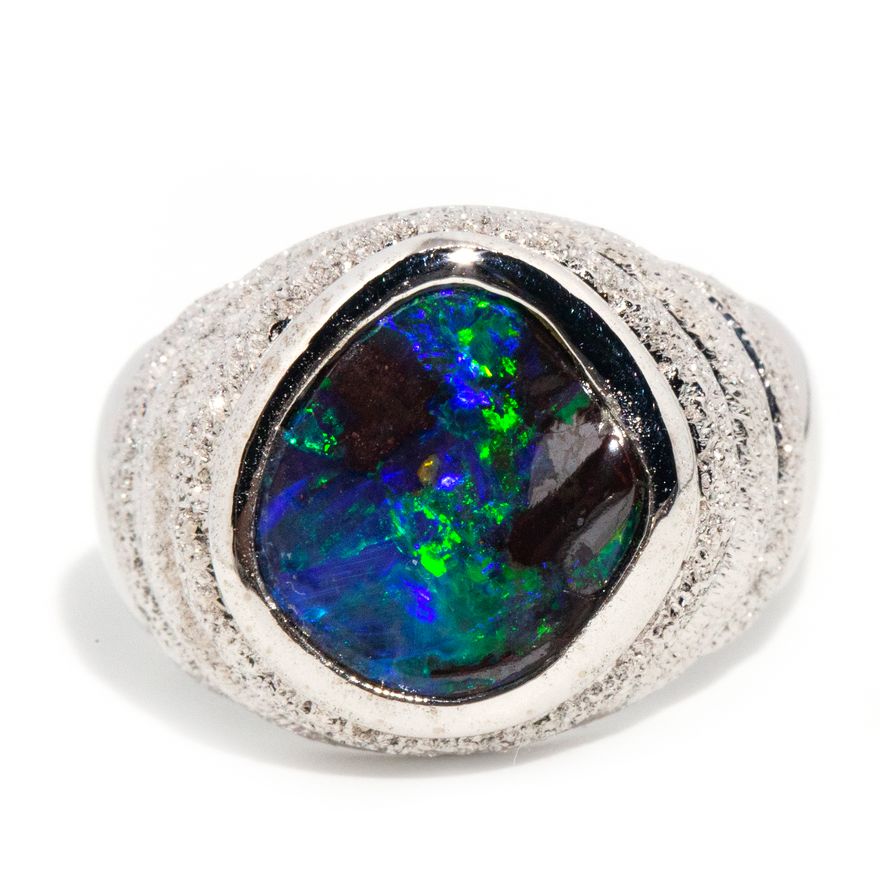 Australian Boulder Opal Ring,