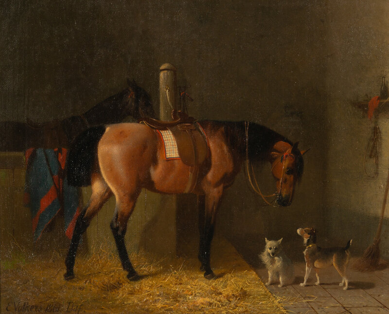 Emil Volkers
(German, 1831-1905)
Stable Companions, 1861
