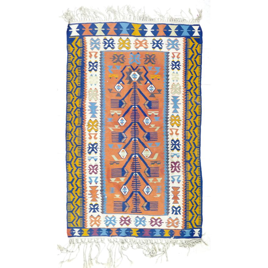Semi Antique Turkish Kilim Oriental Rug