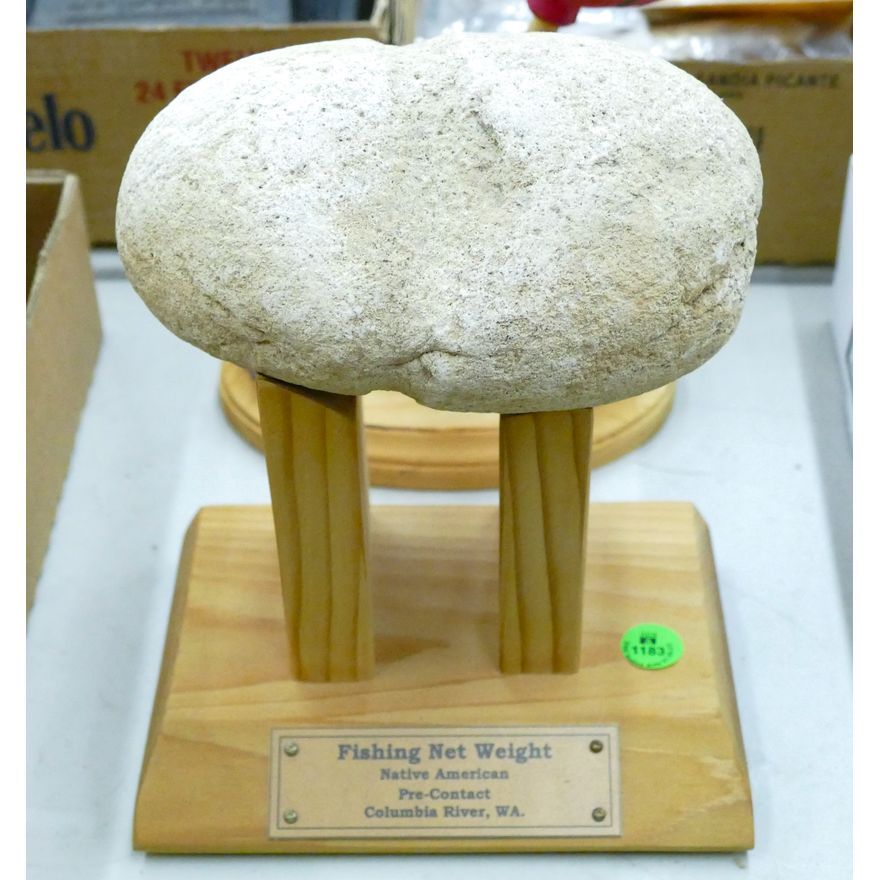 Columbia River Fishing Net Stone Weight on Stand 8''x7''