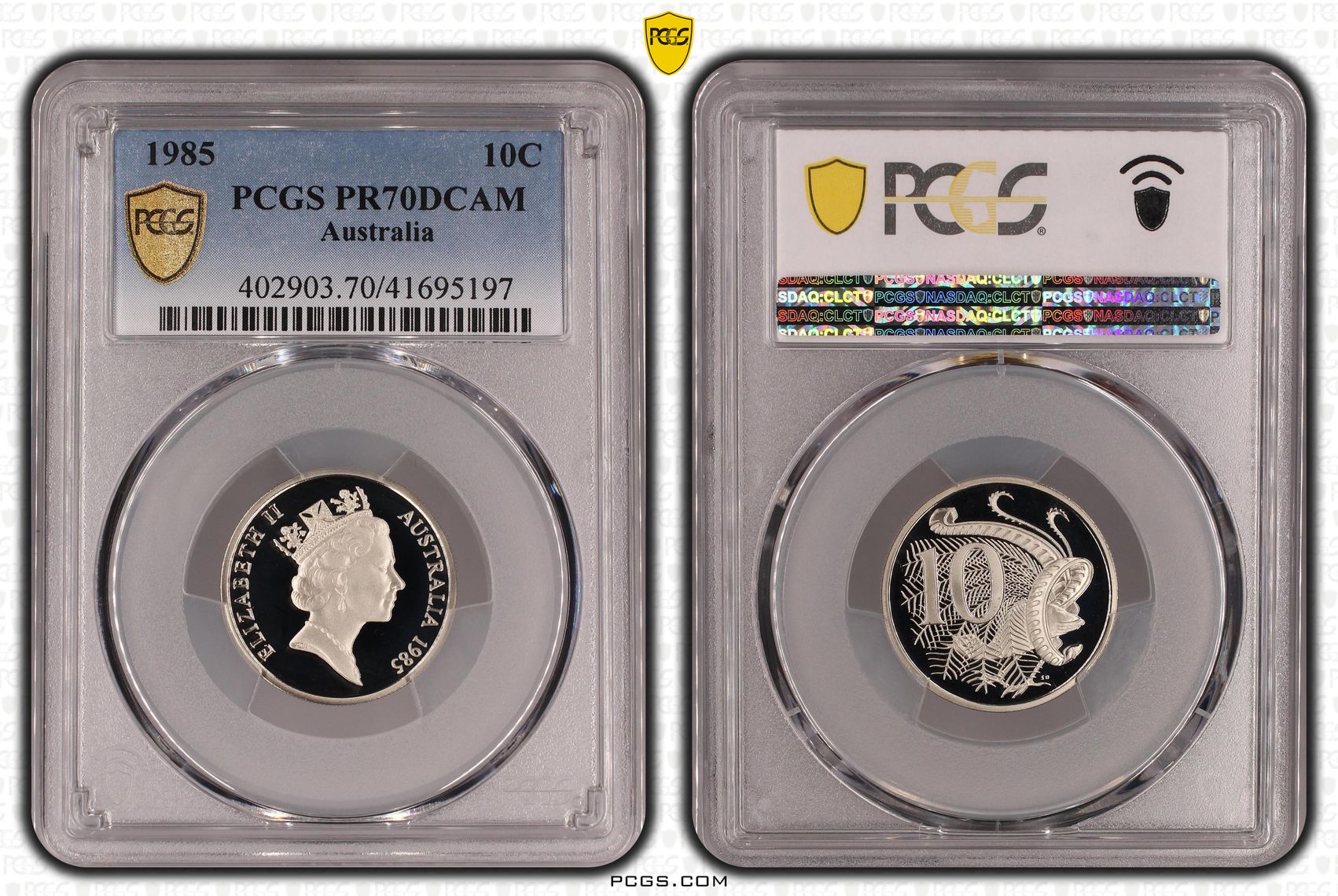 Elizabeth II, Ten Cent, 1985, PR70DCAM