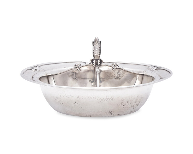 A Georg Jensen Silver Vegetable Dish with Three Part Divider