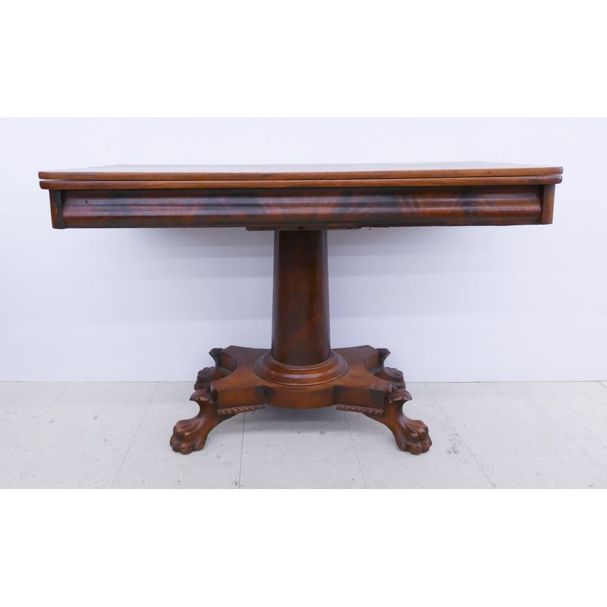 Period American Cherry Carved Folding Table- 30x48x24''- 48x48'' extended