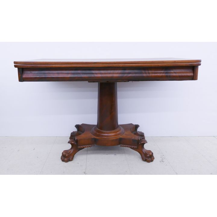 Period American Cherry Carved Folding Table- 30x48x24''- 48x48'' extended
