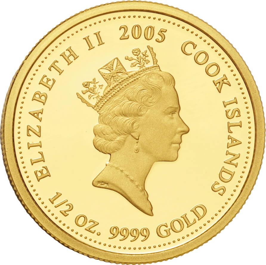 クック諸島-Cook Islands. 2005. Gold. 50ドル. プルーフ. Proof